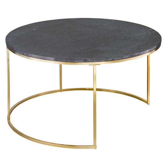 Набор из 2-х журнальных столиков hans, D60 см и D80 см, черный мрамор