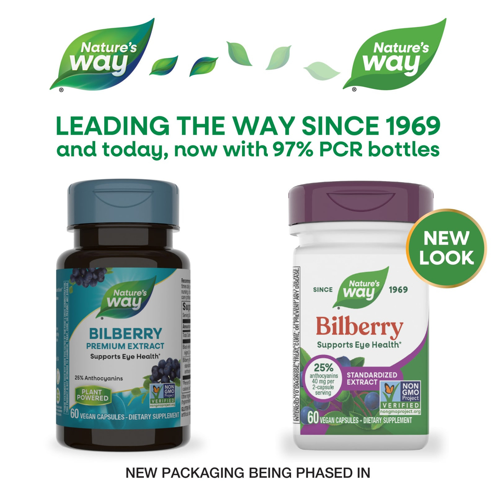 Nature's Way, черника, стандартизированный экстракт, 60 веганских капсул