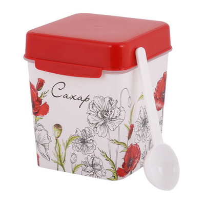 Ёмкость ПМ 1,2л Маки (сахар) с ложкой М4828 Альтерн(12)