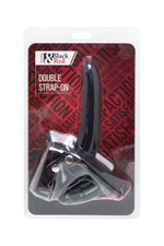 Страпон ToyFa Black&Red с вагинальной пробкой, 15 см