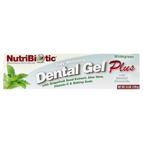 NutriBiotic, Dental Gel Plus, гель для зубов с отбеливающим эффектом, грушанка, 128 г (4,5 унции)
