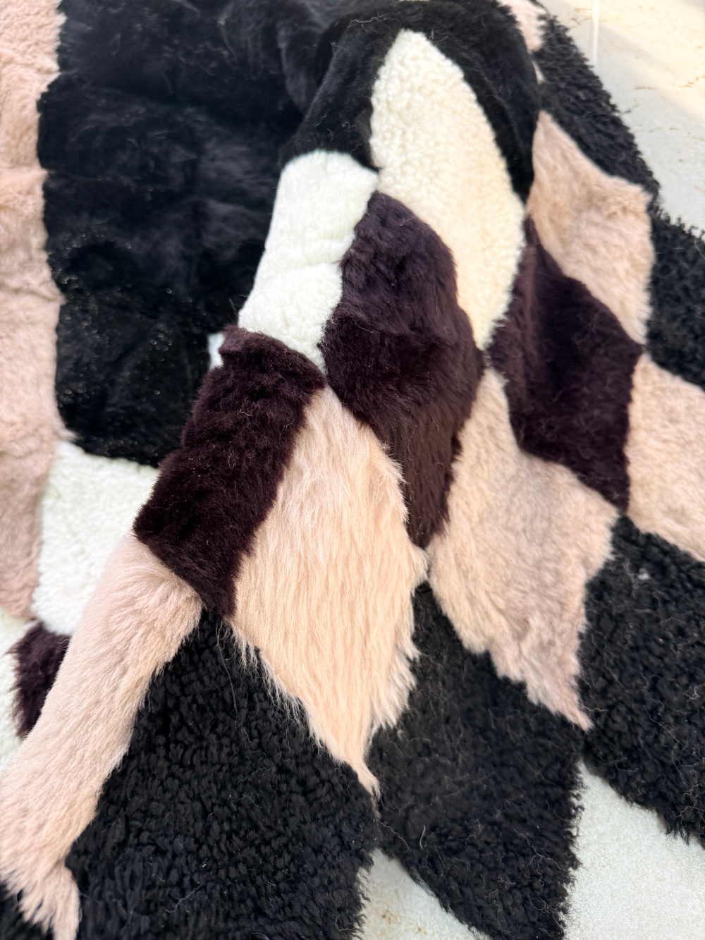 Покрывало меховое ковер из шкуры овчины