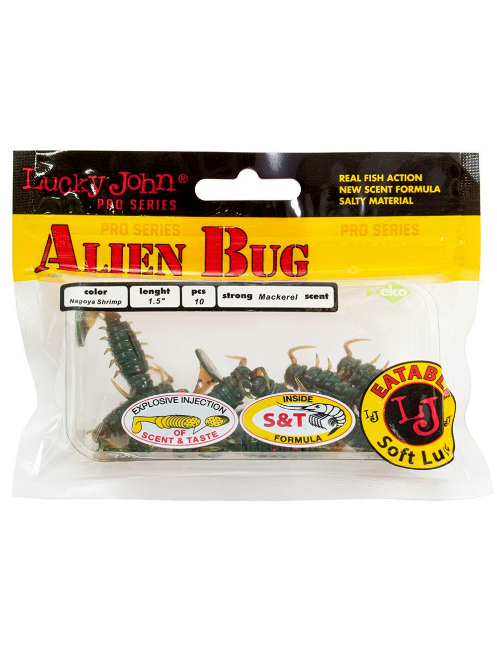 Виброхвосты съедобные искусственные LJ Pro Series ALIEN BUG 1,5in (03.81)/T48 10 шт. в упак.