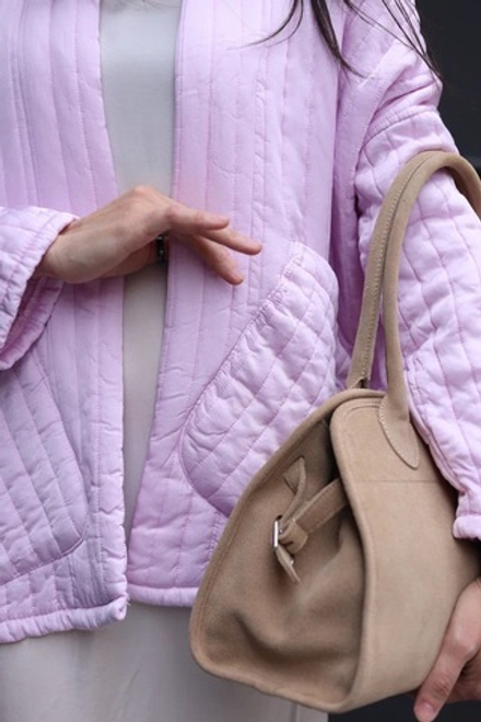 стеганый чапан в строчку на осень,весну