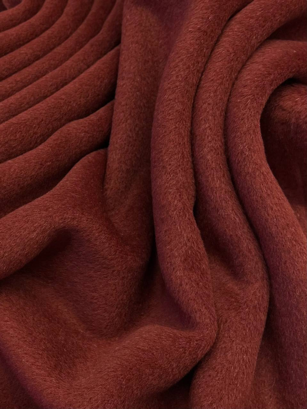 Шерсть с кашемиром пальтовая Max Mara терракотовая