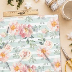 Ткань шифон нежные акварельные цветы