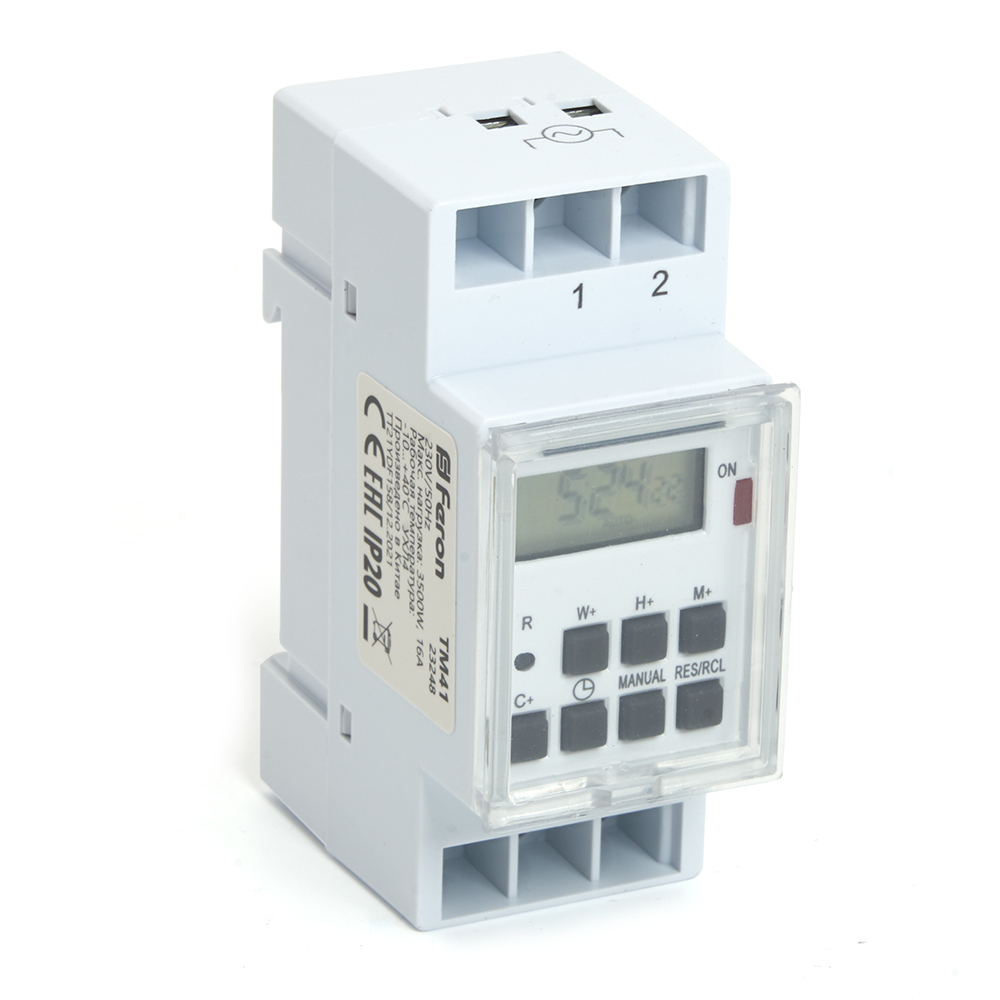 Таймер реле времени на DIN-рейку Feron TM41 3500W/16A 23248