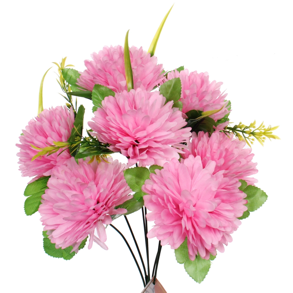 Искусственные цветы «Цветочная мелодия» Хризантемы 40см 7 цветков розовые