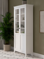 IKEA Шкаф-витрина HEMNES стекло/стекло, 198х90х37, белый/св-коричневый, из массива дерева, КЫМОР (ХЕМНЭС ИКЕА), массив сосны