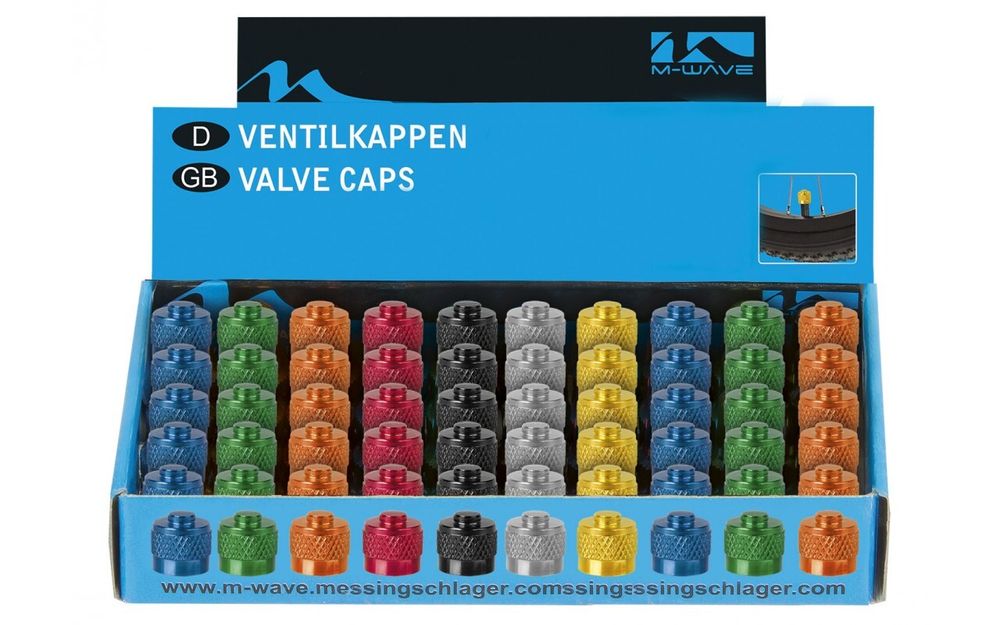 Колпачки для ниппеля M-WAVE , для автониппеля, 10 видов цвета в ассортименте, 50шт в коробке…