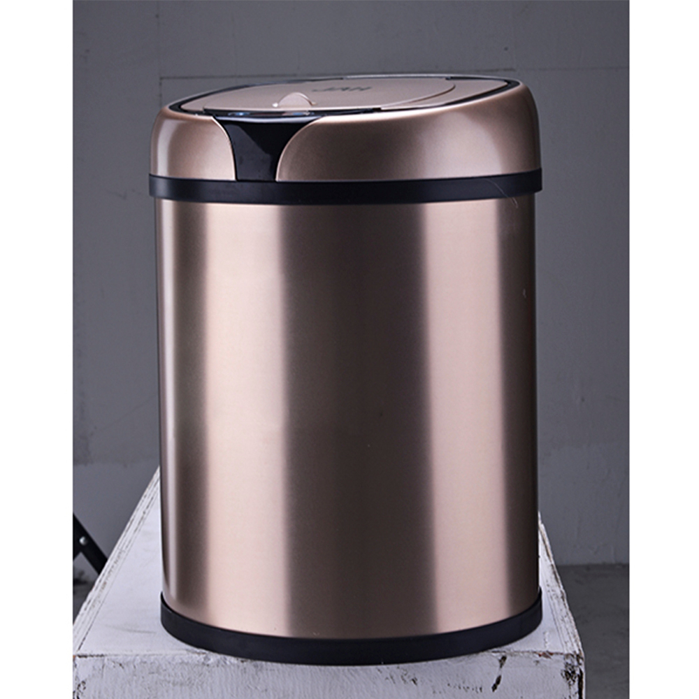 Ведро для мусора сенсорное, круглое, нерж, внутр ведро, Foodatlas JAH-9111, 8 л (золотой)