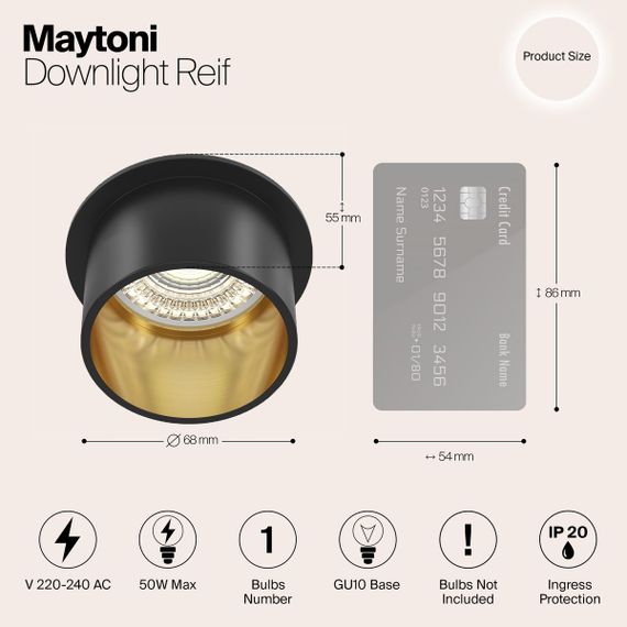 Встраиваемый светильник Maytoni Technical Reif DL050-01GB