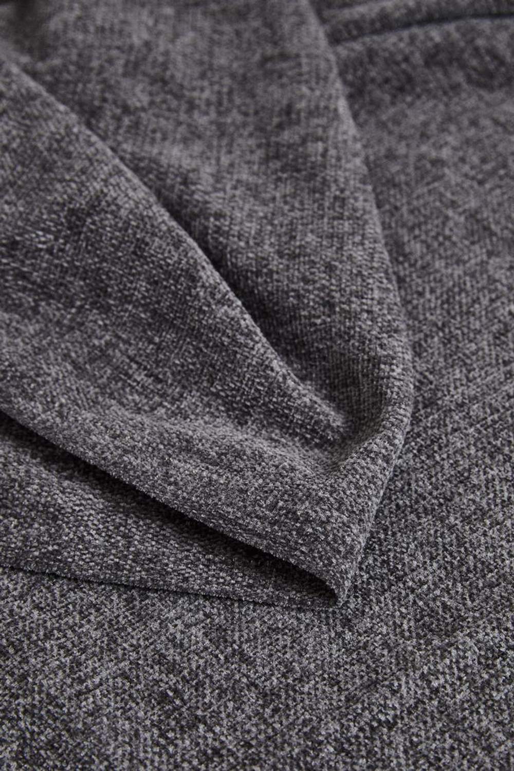 ZARA HOME ПЛЕД ИЗ СИНЕЛИ, ТЕМНО-СЕРЫЙ