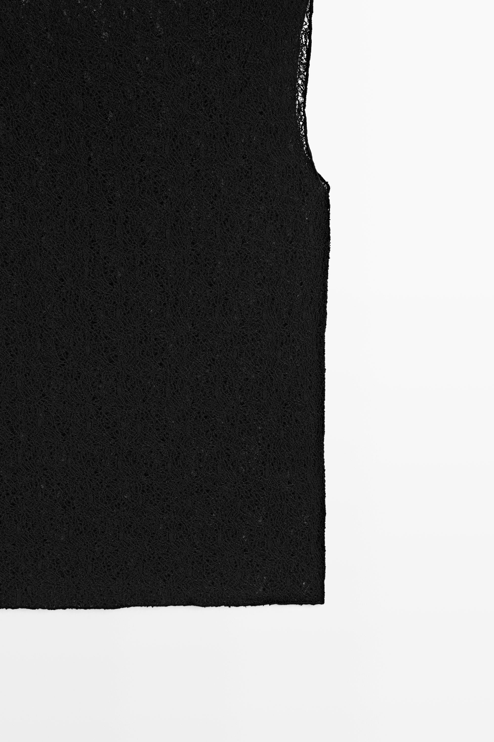 Massimo Dutti Топ из фактурной ткани без рукавов, черный