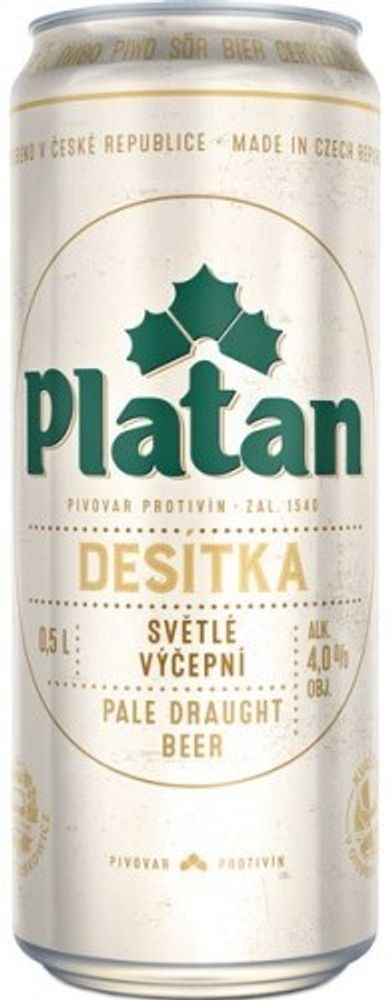 Пиво Platan Desitka 10 0.5 л. - Ж/б (12 шт.)