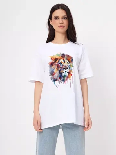 Футболка белая oversize оверсайз с рисунком, принтом