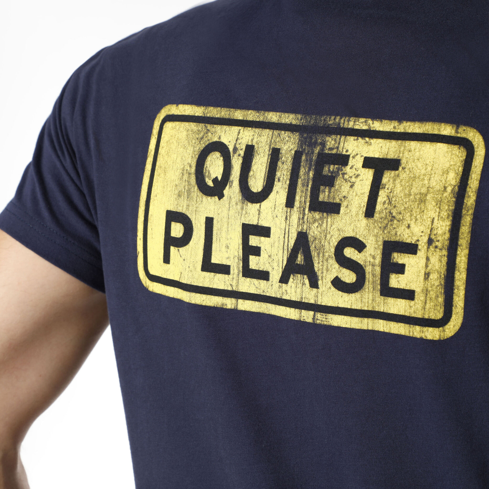 Мужское теннисное поло Quiet Please Australia Road Sign T-Shirt Men - Dark Blue, Yellow