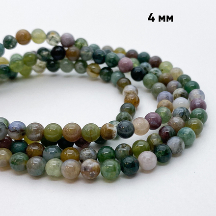 Халцедон бусины, диаметр 4,4-4,6 мм, цена за нить 38 см