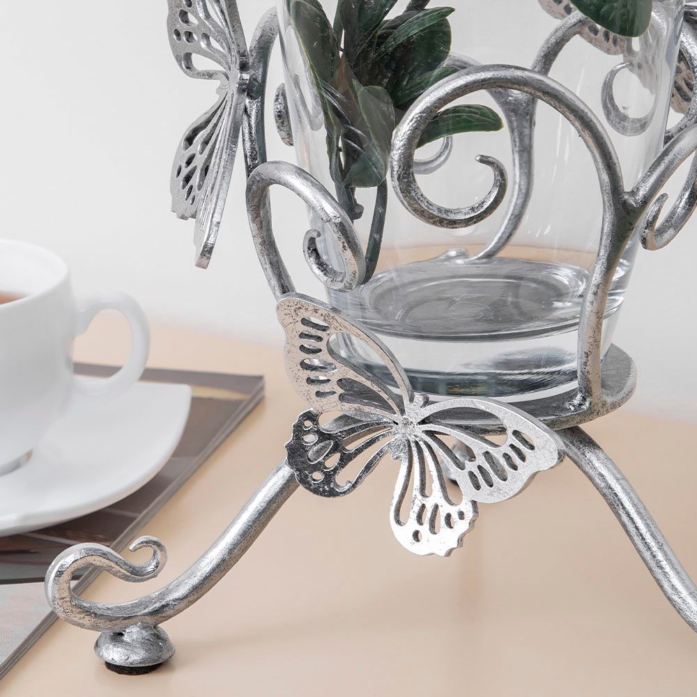 Ваза Бабочка Эир Античное серебро