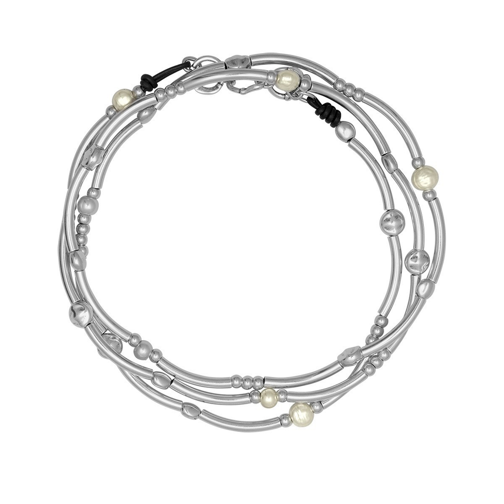 Колье Ciclon Esencia жемчугом Swarovski и серебряным покрытием B211808-40 BW/S