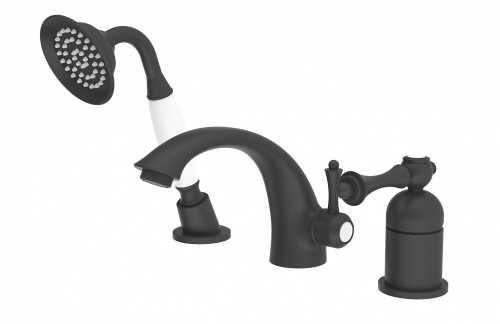 77033-C Смеситель на борт ванны (ЧЕРНЫЙ) GANZER  (6/1шт)