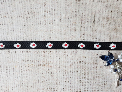 Лента киперная принт, ш. 1 см, чёрный