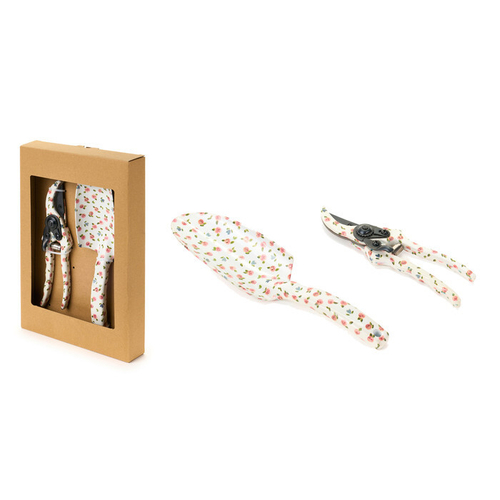 Набор из 2-х шт Секатор+лопатка для сада "Жизнь в розовом цвете" 28х8см/20.5х5,5см Металл