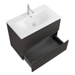 Тумба с раковиной подвесная BelBagno UNO-900-2C-SO-GSO Темно-Серый матовый, раковина белая BB-8099-90