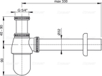 Сифон для умывальника ?32, цельнометаллический, с накидной гайкой 5/4" Alca Plast A431