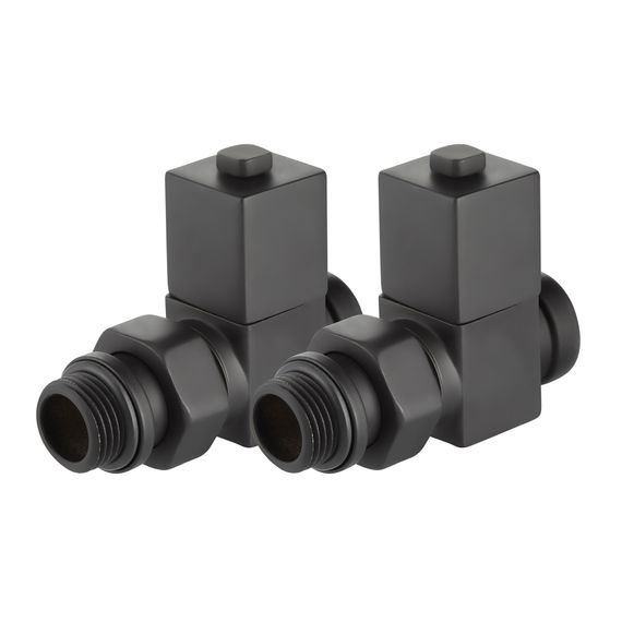 Набор дизайн-вентилей Royal Thermo CUBE, прямой (черный) 1/2quot; — (3)