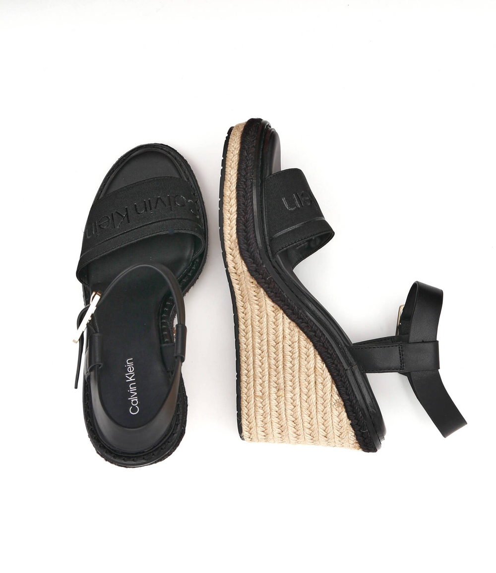 Кожаные босоножки на платформе wedge 70hh - he Calvin Klein - черный(HW0HW01499)