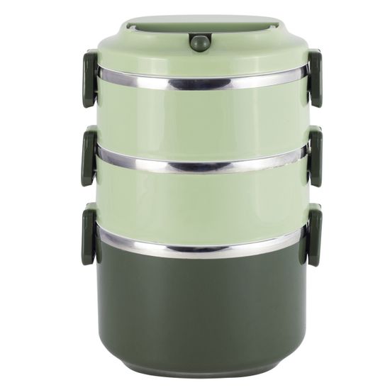 Ланч бокс тройной 2400 мл. Kamille KM-2137 пластик, нержавеющая сталь