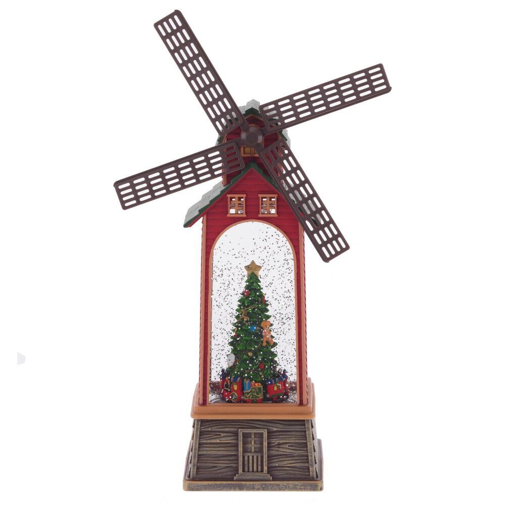 GAEM Изделие декоративное "Мельница" (подсвет, вьюга, муз, движ, AA х3 н/п +USB) L17 W10 H34 см