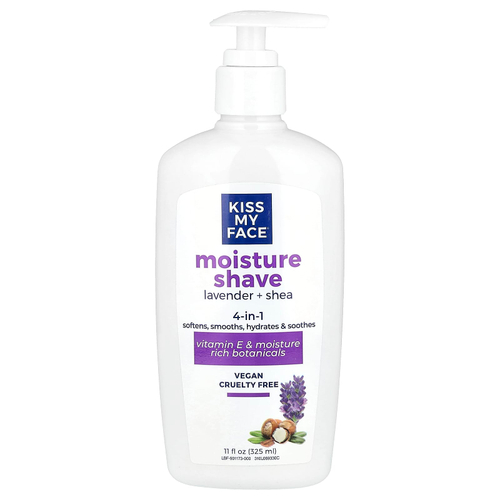Kiss My Face, Moisture Shave, увлажняющее средство для бритья 4 в 1, лаванда и ши, 325 мл (11 жидк. унций)