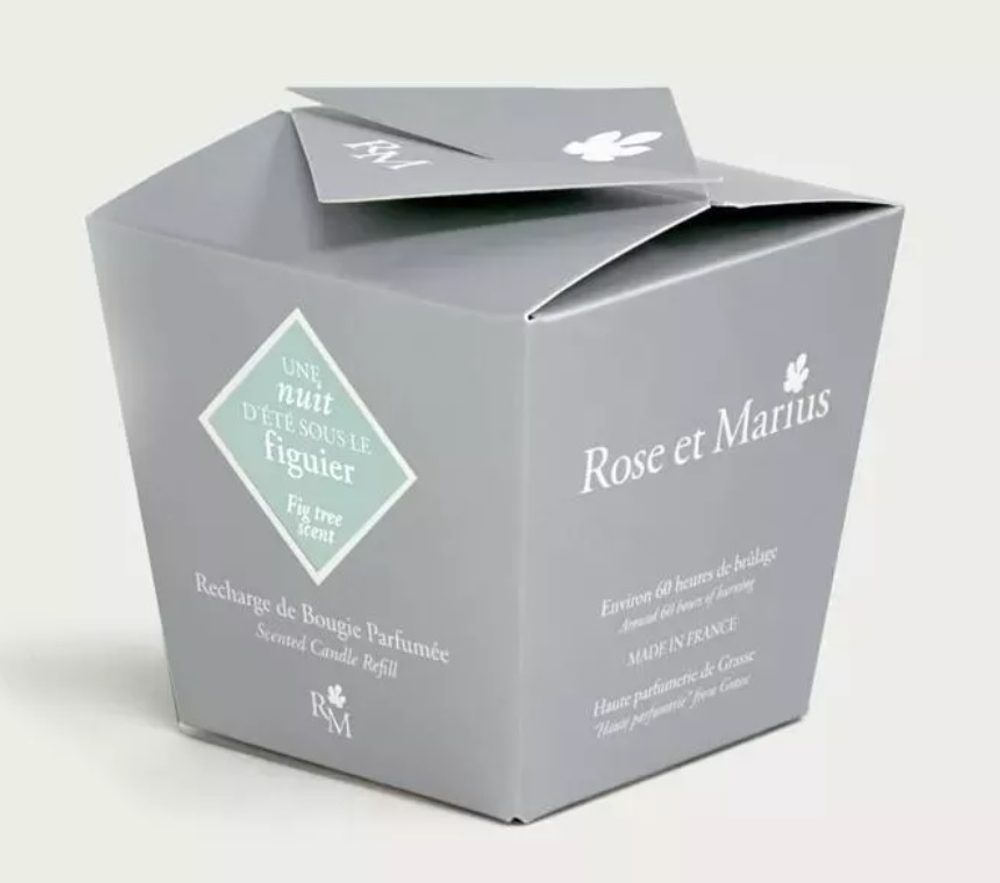 Свеча ароматическая FIGUIER Запасная свеча парфюмированная Rose & Marius Белый