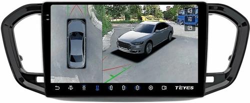 Магнитола для Lada Vesta NG 2023+ (ШГУ, рамка черная глянцевая 9) - Teyes CC3-2K-360 на Android 10, Быстрая, 2K QLED, CarPlay, 4G SIM-слот, 4 камеры в комплекте