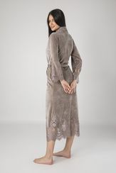 Халат женский велюровый  Kleopatra 0383 бежевый NUSA Турция