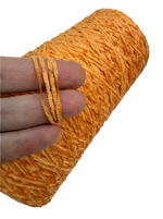 Пряжа на бобине 200г -100% натуральный шелк велюр (Италия) 100г-610м желто-оранжевый