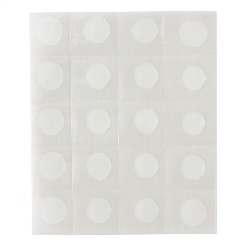 Двусторонние клейкие круги 100 шт (20 шт на листе, 5 листов), 1 шт. в упак