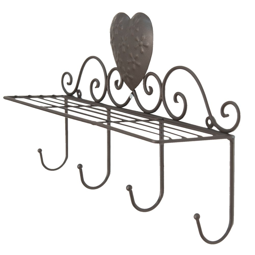 Полка-вешалка "Сердце" 40x11x24см Металл