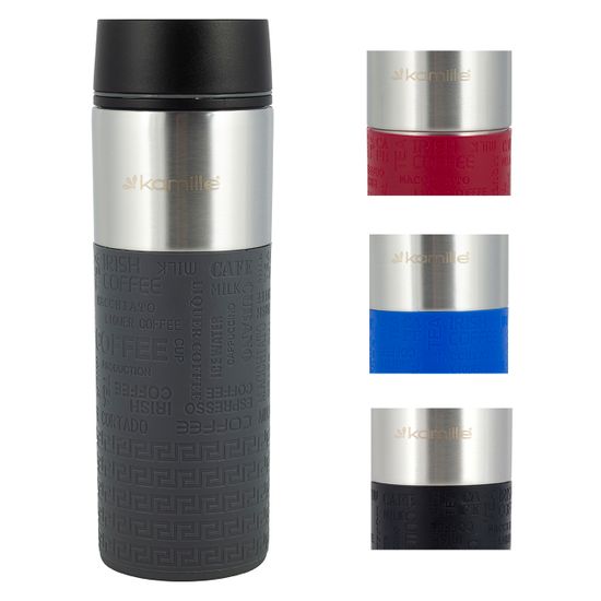 Термокружка 420 мл. из нержавеющей стали Kamille KM-2098 с TPR вставкой