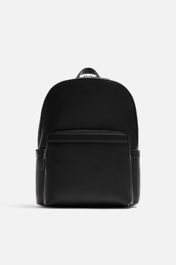 ZARA РЮКЗАК С ТЕКСТУРОЙ, ЧЕРНЫЙ