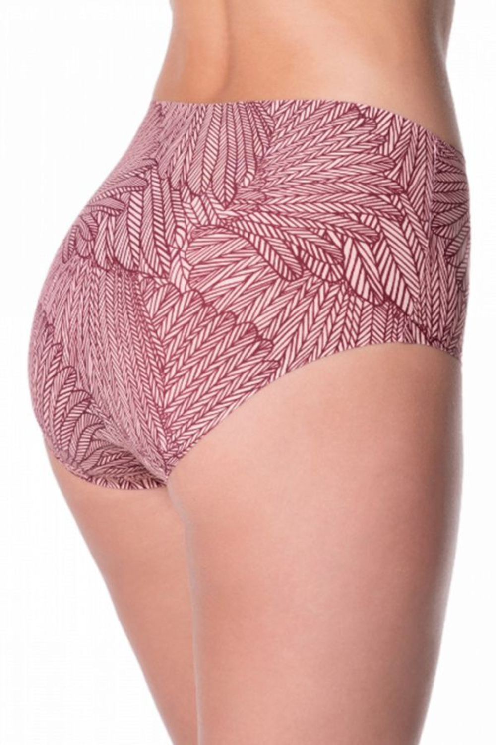 Высокие трусики Wings Maxi с принтом в виде крыльев (Размер: XL) (Цвет: бордовый)