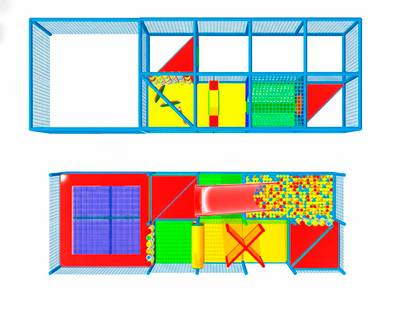 Детский уличный игровой лабиринт с крышей «ДжунглиЛэнд» 7,38×2,46×3,1 м