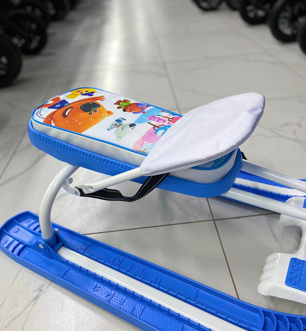 Снегокат "Тимка спорт 4-1" «Ми-ми-мишки» белый каркас (арт. ТС4-1/ММ1)