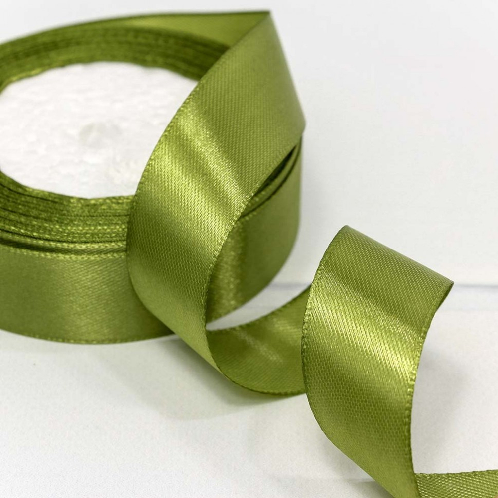 Лента Атласная 2,5см х 28м Сатин (Зеленый)