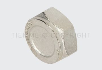 Заглушка латунная Tiemme 1/2" ВР с внутренней резьбой никелированная фитинг 1500200