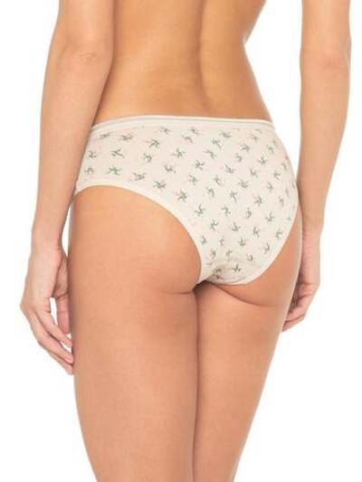 Трусики-слипы с принтом в виде букетов (Размер: L) (Цвет: бежевый)