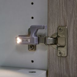 ULK-C02 23A GREY SET2 Светильник светодиодный пушлайт на петлю в кухонный шкаф. на батарейке 23A в-к. Набор из 2 шт. Серый. ТМ Uniel