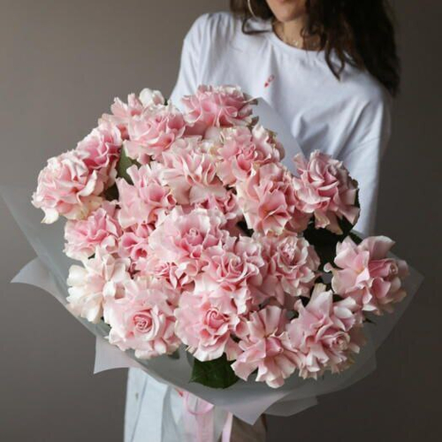 Букет розовые розы французские 21